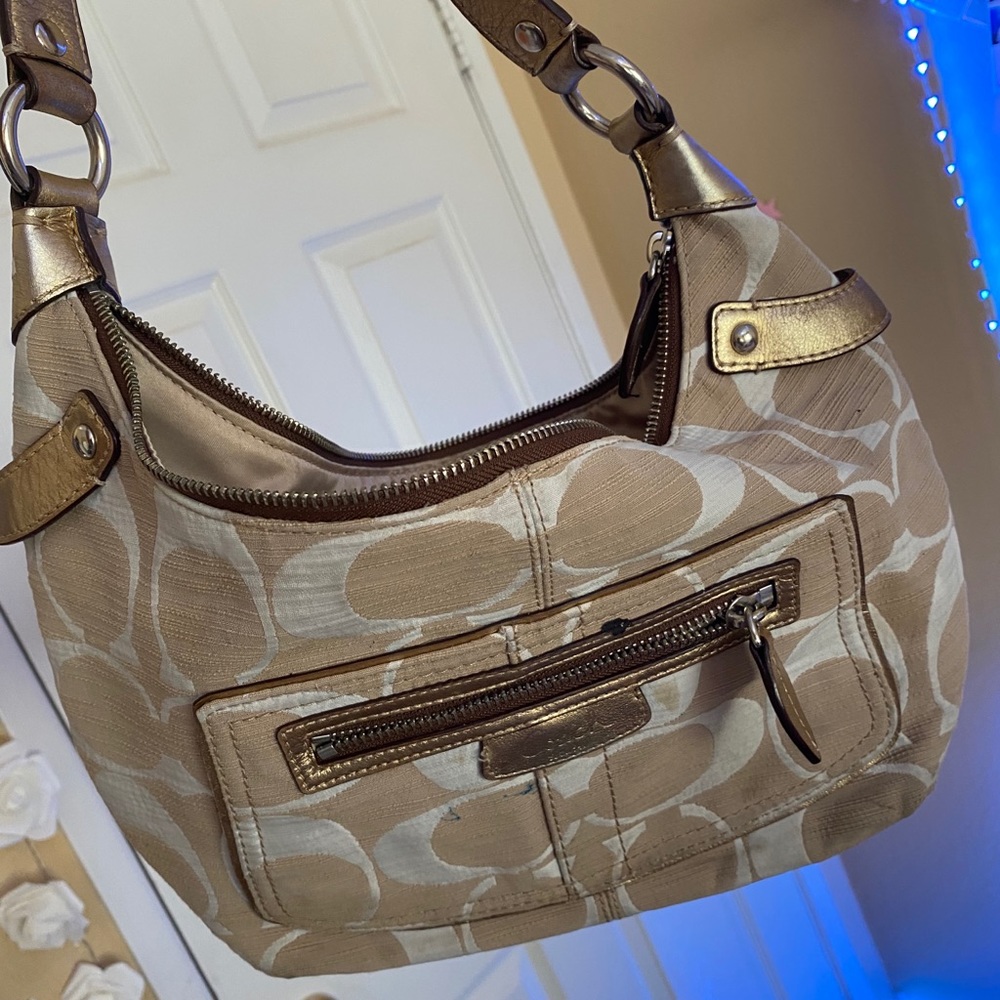 tan coach purse